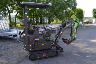 Minibagger 1,2 t inkl. Schaufel 300 mm, hydr. Daumengreifer und Schnellkuppler